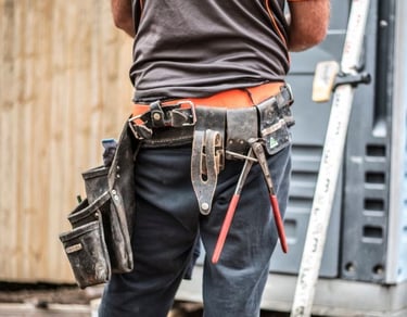 Tradie working on site