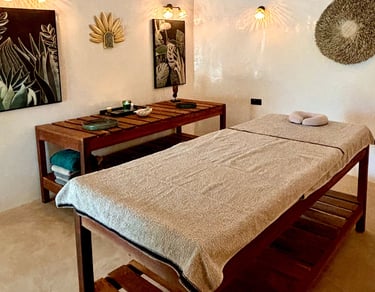 Vue du spa du boutique hôtel Maison Fimela situé au coeur du Sine Saloum
