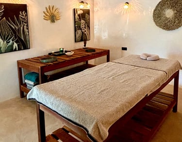 Vue du spa du boutique hôtel Maison Fimela situé au coeur du Sine Saloum