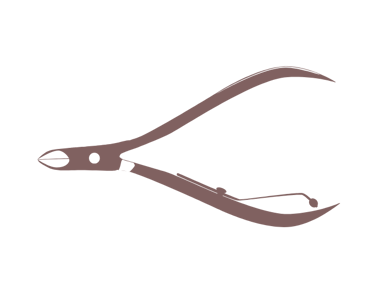 Illustratie van een professionele nagelknipper voor pedicures.