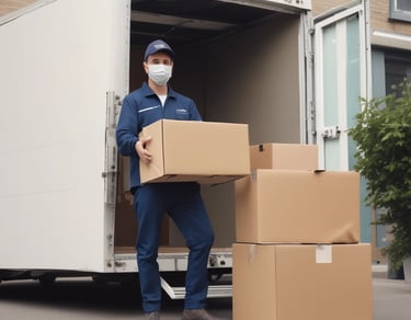 A sleek cargo airplane landing at an airport runway during sunset.