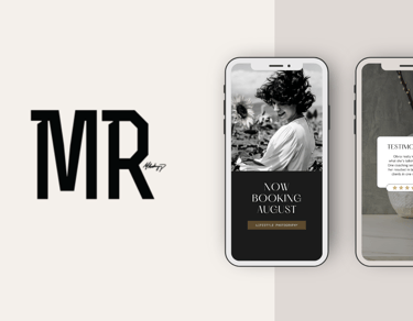 Photography portfolio responsive mobile mock for website mobile design service.