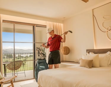 CEO of Golf y Hannah Bleiner durante el partido en El Chaparral Golf Club, Costa del Sol