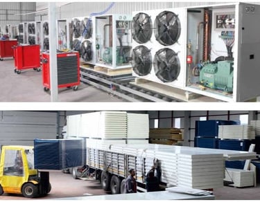  The manufacturing process of our condenser cooling systems and panels for cold and freezer rooms