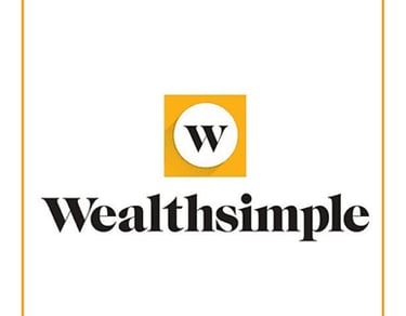 a white and yellow logo with the words wealth simple