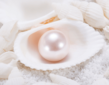 Pearl in an oyster shell - white the colour white healing.