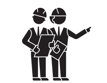 DOIS ENGENHEIROS FAZENDO VISTORIA NA OBRA