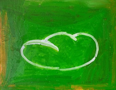 Pão, pintura sobre tela, verde, gestual, 30 x 40 cm, Ariana Couvinha