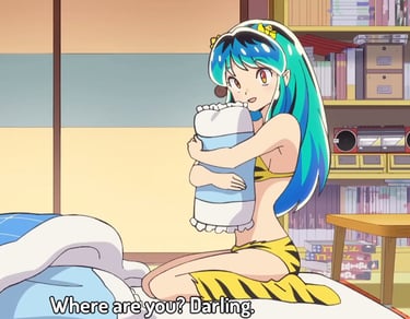 Lum's Hug in Urusei Yatsura