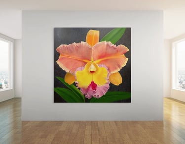 Christine Knize's hyper-realistic oil paintings serve as dramatic, architectural focal points
