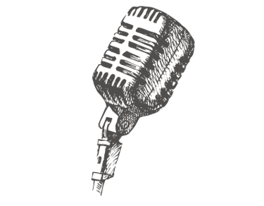 Illustration of old-fashioned microphone.