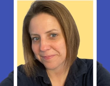 Amy McArdle with a yellow frame in Newburgh NY