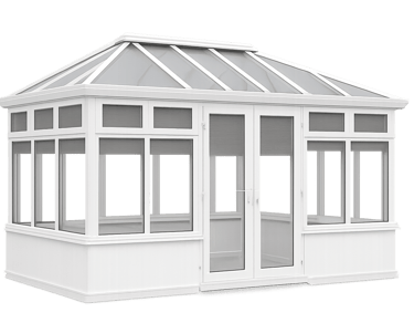 White UPVC conservatory installation in Auckland, New Zealand, with double-glazed windows and glass 