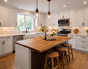 Farmhouse style kitchen captured for a real estate listing