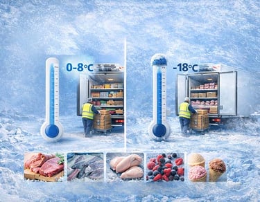 نقل المواد المجمدة بدرجة حرارة -18° مع مراقبة دقيقة لضمان سلامة المنتجات طوال الرحلة داخل المملكة.