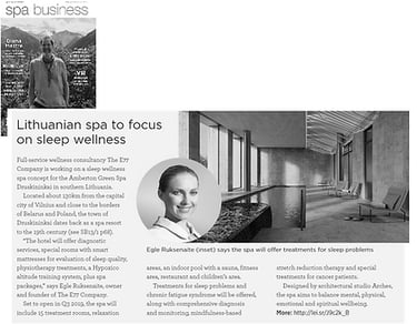 Lithuanian SPA focus on sleep and wellness