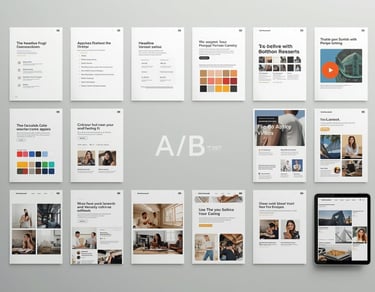 A/B testing dashboard showing control and variation performance metrics
