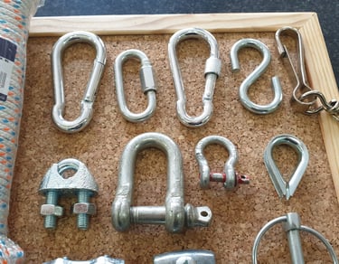 mosquetones, eslabones accesorios cadena y