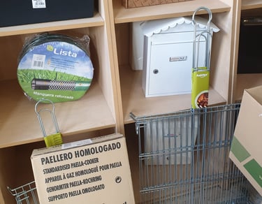 manguera, buzones, parrillas y paelleros