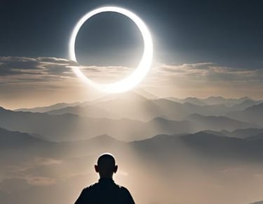 homme qui médite face à une eclipse de soleil - christophe meunier therapie breve programme eclipse