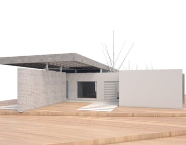 Maqueta virtual 3D, de una casa en proceso de diseño. Arquitectura con Sentido.