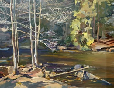 'Nature's Whisper' 18х24 inches Forest oil painting by Angela Moiseieva