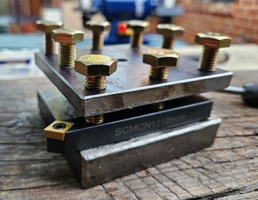 Picture showing a homemade four-way toolpost