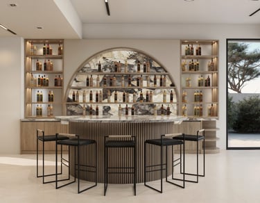 Premium residential bar area interior UAE