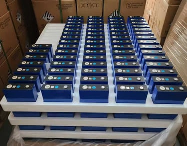 EVE lithium batteries on a pallet