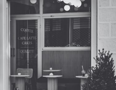 the front of a coffee shop in london