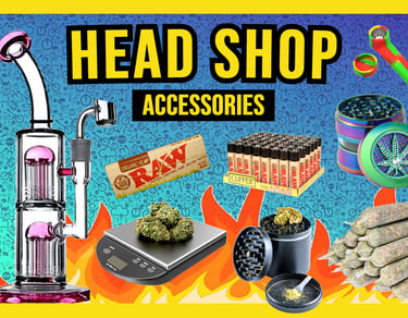 Smoking papers, bongs and grinders, measuring scale for sale