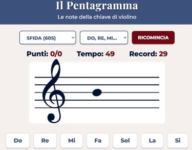Anteprima di Musicomedia Lab: portale di giochi didattici interattivi per imparare la teoria musical
