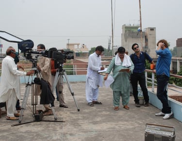 Arbaz Khan ,Naghman Saleem & Saleem Murad on Pashto Film Munafiq Set with HD & 35MM Camera