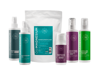 magnio aliejus, magnio kremas, magnio dribsniai, magnio losjonas