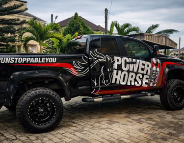 Power Horse Vehicle branding in Lagos by SignWriters