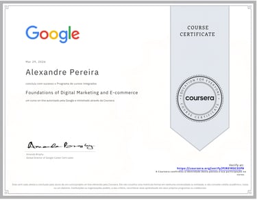 Certigicado Google marketing digital - kall alexandre