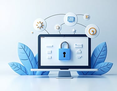 ekranında kilit görüntüsü olan bir bilgisayar 