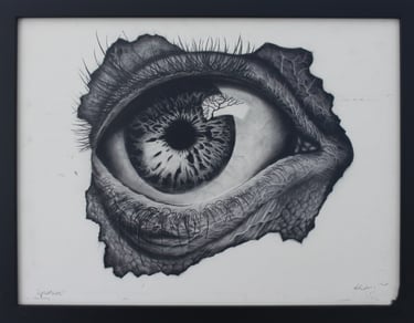'Eyedrop' , pencil and charcoal drawing.