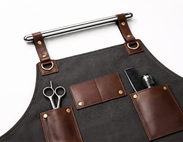 Professional barber apron for salon use, durable barber accessory for export