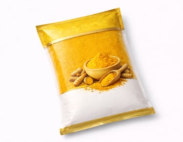 Ground turmeric powder packed for cooking, seasoning, and bulk export supply