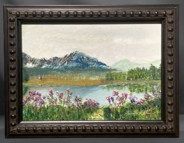 Mountain lake 1.  12.7 x 17.78 cm   Oil on canvas 