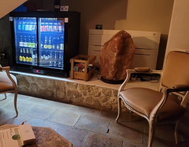Coin dégustation de bières belges et de Drôme du mas de l'Enclos du Soleil le Vent