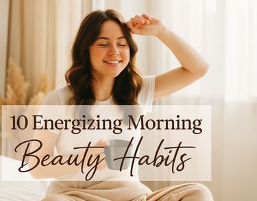 Smiling woman enjoying morning light with coffee