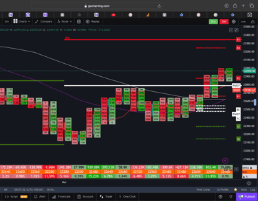 Nifty 50 Future - daily Timeframe order-flow Chart Showing Market Trends for Today Market