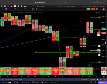 Nifty 50 Future - daily Timeframe  order-flow Chart Showing Market Trends  for Today Market 