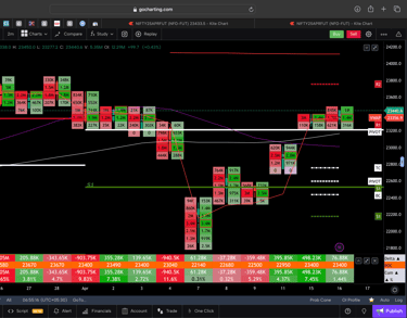 Nifty 50 Future - daily Timeframe  order-flow Chart Showing Market Trends  for Today Market 