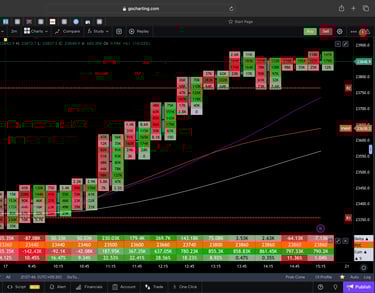 Nifty 50 Future - 30 Minutes Timeframe order-flow Chart Showing Market Trends for Today Market
