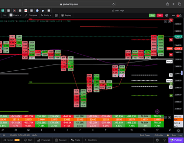 Nifty 50 Future - daily Timeframe  order-flow Chart Showing Market Trends  for Today Market 