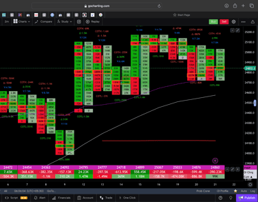 Nifty 50 Future - daily Timeframe  order-flow Chart Showing Market Trends  for Today Market 