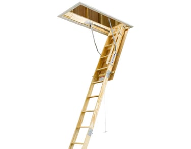 Wood frame attic ladder
